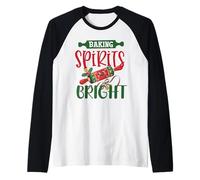 Baking Spirits Bright Navidad Divertida Camiseta Manga Raglan