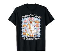 Baking The World A Better Place Cute Goose Pun Bake Design Camiseta