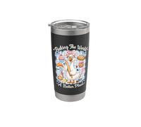Baking The World A Better Place Cute Goose Pun Bake Design Vaso térmico de acero inoxidable de doble pared