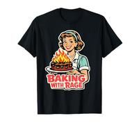 Baking with Rage Ama de Casa Años 50 Pop Art Humor Camiseta
