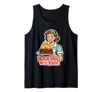 Baking with Rage Ama de Casa Años 50 Pop Art Humor Camiseta sin Mangas