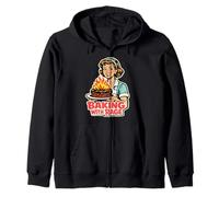 Baking with Rage Ama de Casa Años 50 Pop Art Humor Sudadera con Capucha