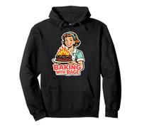 Baking with Rage Ama de Casa Años 50 Pop Art Humor Sudadera con Capucha