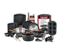 Bakken-Swiss - Juego de utensilios de cocina de 20 piezas, granito antiadherente, ecológico, apto para todas las estufas y horno, revestimiento de mármol