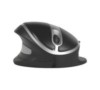 Bakker Elkhuizen Oyster - Ratón Vertical para diestros y Zurdos (5 Botones, Forma inalámbrica) Color Negro y Plata