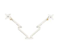 BakkerElkhuizen BE Flexible Dual Monitorarm White - Brazo de Monitor Doble con Abrazadera, 2 Pantallas, Hasta 88.9 cm (35"), 20 kg, Ajuste Altura/Profundidad, Color Blanco