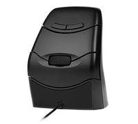 BakkerElkhuizen DXT 3 Wired, Ratón de precisión con Cable, Ratón Vertical, Derecho y zurdo, Alámbrico, Negro