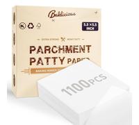 Baklicious Papel para hamburguesas - 1100 piezas de cuadrados de papel antiadherente de 5.5 x 5.5 pulgadas - ¡Haz hamburguesas perfectas! Eleva tu juego con separación sin costuras y uso versátil en