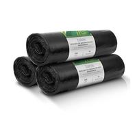 Bakoki Bolsas de basura de 120 l, extremadamente resistentes, extrafuertes, ideales para el hogar, el jardín y la empresa, 3 rollos de 10 unidades, bolsas de basura resistentes para renovación y