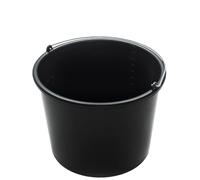 BAKOKI Cubo de mortero Resistente de 12 litros de Polietileno de Baja Densidad Reciclado con Diadema de Metal y Escala Interior, Cubo de hormigón, Cemento, Cubo de Limpieza y Cubo de Agua para Obras