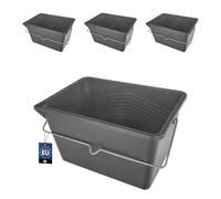 BAKOKI Juego de 3 Cubos de Pintura de 8 l, Cuadrados de plástico con Mango de Metal y Borde de fundición, apilables, Ligeros y Resistentes, Mezclar y Transportar Pintura en Trabajos de