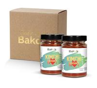 Bakoki Premium 매운 김치 Hot-Kimchi VEGAN (Gochugaru) - kimchi coreano picante de repollo napa, fermentado de manera tradicional, probiótico y rico en umami, sin aromas artificiales (2 x 300 g)