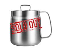 Bakpoco Olla de filtro de aceite de acero inoxidable de 1,5 L, recipiente de grasa de tocino con colador de malla fina y cesta para freidora, aceite de cocina, manteca de cerdo, almacenamiento de