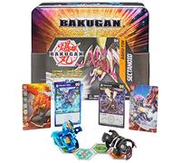 BAKUGAN Caja de Almacenamiento de Metal Baku Tin, con Exclusivo Darkus Sectanoid y Otra Bola Sorpresa