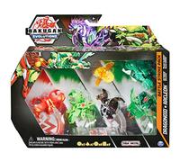 Bakugan 'Evolutions' Battle Strike Pack de 6 Unidades con 1 Bola de Platino (Darkus Dragonoid), 2 Bolas básicas (Pyrus Sectanoid, Ventus Nillious), 1 geogan (Ventus Arcleon) y 2 nanogan (Pyrus