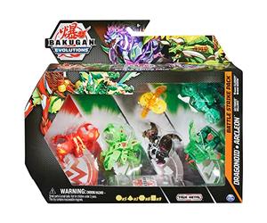 Bakugan 'Evolutions' Battle Strike Pack de 6 Unidades con 1 Bola de Platino (Darkus Dragonoid), 2 Bolas básicas (Pyrus Sectanoid, Ventus Nillious), 1 geogan (Ventus Arcleon) y 2 nanogan (Pyrus