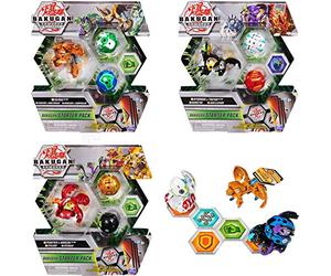Bakugan Paquete de iniciación de 3 Figuras de acción coleccionables Fused Hydorous x Trhyno Ultra, Armored Alliance (los Estilos varían)