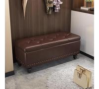 BAKULI Banco Otomano Almacenamiento Tapizado Piel con Una Robusta Estructura Madera Este Puede Ser Pieza Fiable Salas Estar Dormitorios Recibidores(F,60x40x43cm)