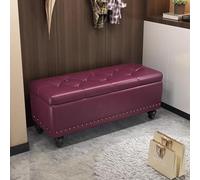 BAKULI Banco Otomano Almacenamiento Tapizado Piel con Una Robusta Estructura Madera Este Puede Ser Pieza Fiable Salas Estar Dormitorios Recibidores(N,60x40x43cm)