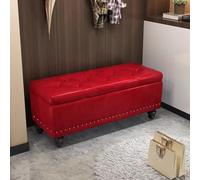 BAKULI Banco Otomano Almacenamiento Tapizado Piel con Una Robusta Estructura Madera Este Puede Ser Pieza Fiable Salas Estar Dormitorios Recibidores(E,80x40x43cm)