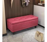 BAKULI Banco Otomano Almacenamiento Tapizado Piel con Una Robusta Estructura Madera Este Puede Ser Pieza Fiable Salas Estar Dormitorios Recibidores(G,80x40x43cm)