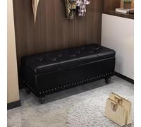 BAKULI Banco Otomano Almacenamiento Tapizado Piel con Una Robusta Estructura Madera Este Puede Ser Pieza Fiable Salas Estar Dormitorios Recibidores(K,100x40x43cm)