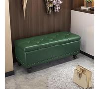 BAKULI Banco Otomano Almacenamiento Tapizado Piel con Una Robusta Estructura Madera Este Puede Ser Pieza Fiable Salas Estar Dormitorios Recibidores(A,40x40x43cm)