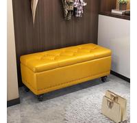 BAKULI Banco Otomano Almacenamiento Tapizado Piel con Una Robusta Estructura Madera Este Puede Ser Pieza Fiable Salas Estar Dormitorios Recibidores(O,80x40x43cm)