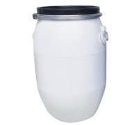 BAKULI Barril Almacenamiento Calidad Alimentaria Plástico Blanco Grande 60L/100L/160L/200L con Tapa Anillo Cierre For Envío Contenedor Industrial Hermético(200L)
