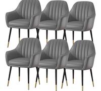 BAKULI Juego De 6 Sillas Comedor Cocina Modern Times Tocador Cuero Microfibra Silla Maquillaje Patas Metal Resistentes(L)