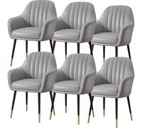BAKULI Juego De 6 Sillas Comedor Cocina Modern Times Tocador Cuero Microfibra Silla Maquillaje Patas Metal Resistentes(J)