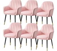 BAKULI Juego De 6 Sillas Comedor Cocina Modern Times Tocador Cuero Microfibra Silla Maquillaje Patas Metal Resistentes(K)
