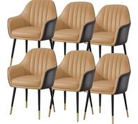 BAKULI Juego De 6 Sillas Comedor Cocina Modern Times Tocador Cuero Microfibra Silla Maquillaje Patas Metal Resistentes(I)