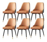 BAKULI Juego Sillas de Comedor 6, Cocina Sala Estar, Decorativas Piel Sintética Mate, Silla Lateral Cuero PU Prueba Agua con Patas Metal(Orange)