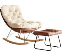 BAKULI Mecedora Y Reposapiés Ocio Tapizada Deslizante Moderna For Interiores For Sala Estar(Brown)