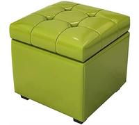 BAKULI Otomano Almacenamiento Reposapiés Otomano Cuero Taburete Pie Premium Otomano Cubo con Almacenamiento Taburete Almacenamiento Moderno(Green,80x40x42cm)