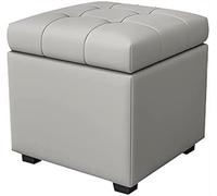 BAKULI Otomano Almacenamiento Reposapiés Otomano Cuero Taburete Pie Premium Otomano Cubo con Almacenamiento Taburete Almacenamiento Moderno(Gray,60x40x42cm)