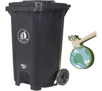 BAKULI Papelera Grande Cocina Exterior 70 L 100 L Con Ruedas Tapa Ideal For Patio Terraza Carretera(Gray,100L)