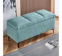 BAKULI Puf Terciopelo con Almacenamiento Rectangular Reversible Patas Metal For Sala Estar Dormitorio Entrada For Su Comodidad(B,60x40x45cm)