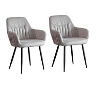 BAKULI Sillas de Comedor Juego 2, Moderno Paño Técnico Impermeable, Sillones Cocina Sala Estar, con Estructura Acero Carbono(Off-White)