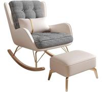 BAKULI Sillón Mecedor Reclinable Sala Estar con Reposapiés, For Balcón, Cama Suave Y Moderno, De Lectura For Dormitorio(Beige)