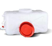 BAKULI Tanque de almacenamiento de agua cuadrado horizontal blanco | Cubo de plástico de grado alimenticio, con tapa y válvula, protección del medio ambiente, resistente y duradero