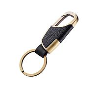 BAKUN Llavero de cuero de coche hecho a mano de alta calidad para hombres y mujeres, llavero para el hogar, marrón, L