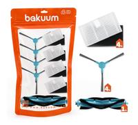 BAKUUM Set De Mantenimiento para Conga M20 | Conga Y80 | Conga Y80 X-Treme - Compuesto de 1 Cepillo Central, 4 Filtros hepa de Alto Rendimiento y 4 cepillos Laterales.