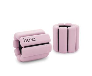 Bala Bangles Como se ve en Shark Tank | Pesas de muñeca y tobillo totalmente ajustables | Yoga, danza, barra, pilates, cardio, aeróbic, caminar, 1 libra cada uno, 2 por juego (rosa rubor).