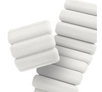 Bala Bangles - Pesas de muñeca y tobillo para mujeres y hombres (hueso) - Juego de pulseras con peso de silicona ajustable de 1 libra para gimnasio, yoga, pilates, entrenamiento cardiovascular y de