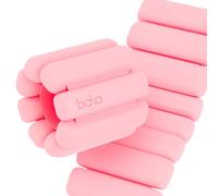 Bala Bangles - Pesas de muñeca y tobillo para mujeres y hombres (rubor) - Juego de pulseras con peso de silicona ajustable de 2 libras para gimnasio, yoga, pilates, entrenamiento cardiovascular y de