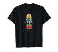 Bala de munición Barbuda con Bigote Disfraz de Barba Camiseta