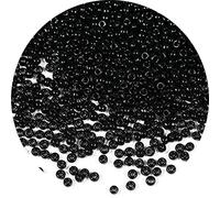 Bala&Fillic 2 mm perlas de semillas negras de aproximadamente 9000 piezas/100 g, 12/0 cuentas de cristal para hacer pulseras y collares (Negro)