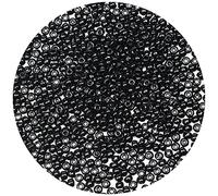 Bala&Fillic Cuentas de cristal de 4 mm, color negro, para enhebrar, 6/0 perlas para pulseras, cuentas para hacer joyas (negro)